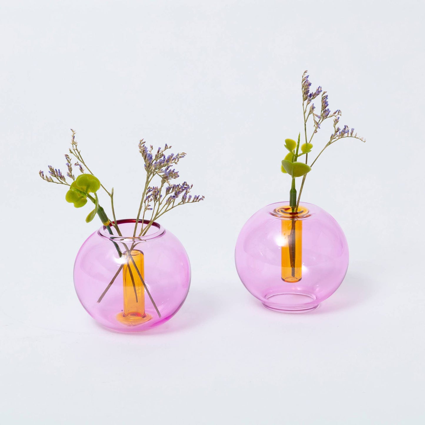 Block Design US - Mini Bubble Glass Vase: Blue and Yellow