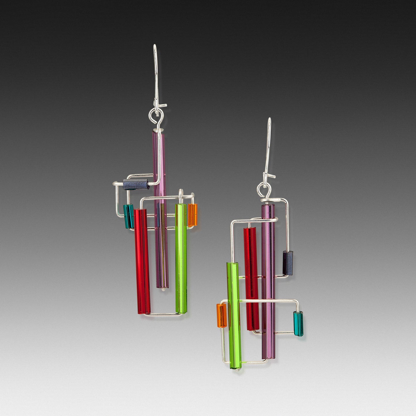 Barb-Wire Yin and Yang Asymmetric Earrings: BWE-YY1 - PMA Store at the Portland Museum of Art, Maine