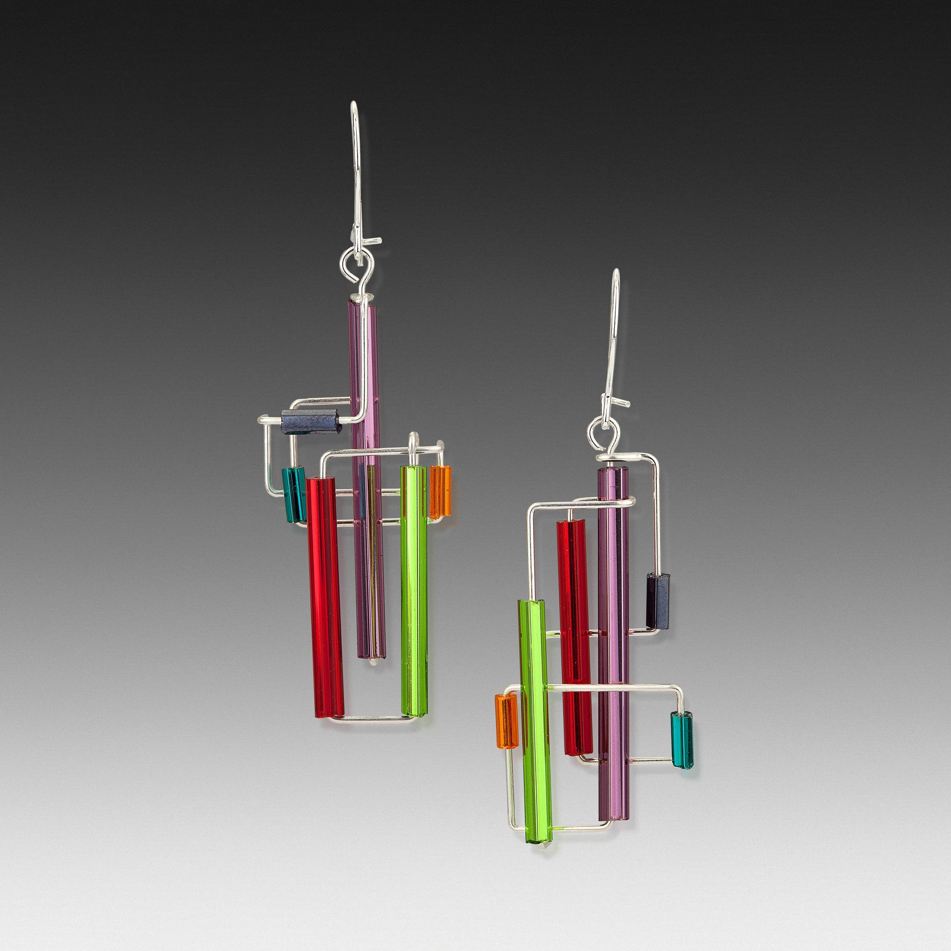 Barb-Wire Yin and Yang Asymmetric Earrings: BWE-YY1 - PMA Store at the Portland Museum of Art, Maine