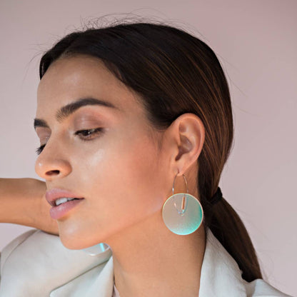 Pamela Coromoto - Circle Earrings -  Big: Clear Iridescent