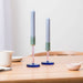 Block Design - Glass Candlestick - Medium: Green and Pink - PMA Store at the Portland Museum of Art, Maine