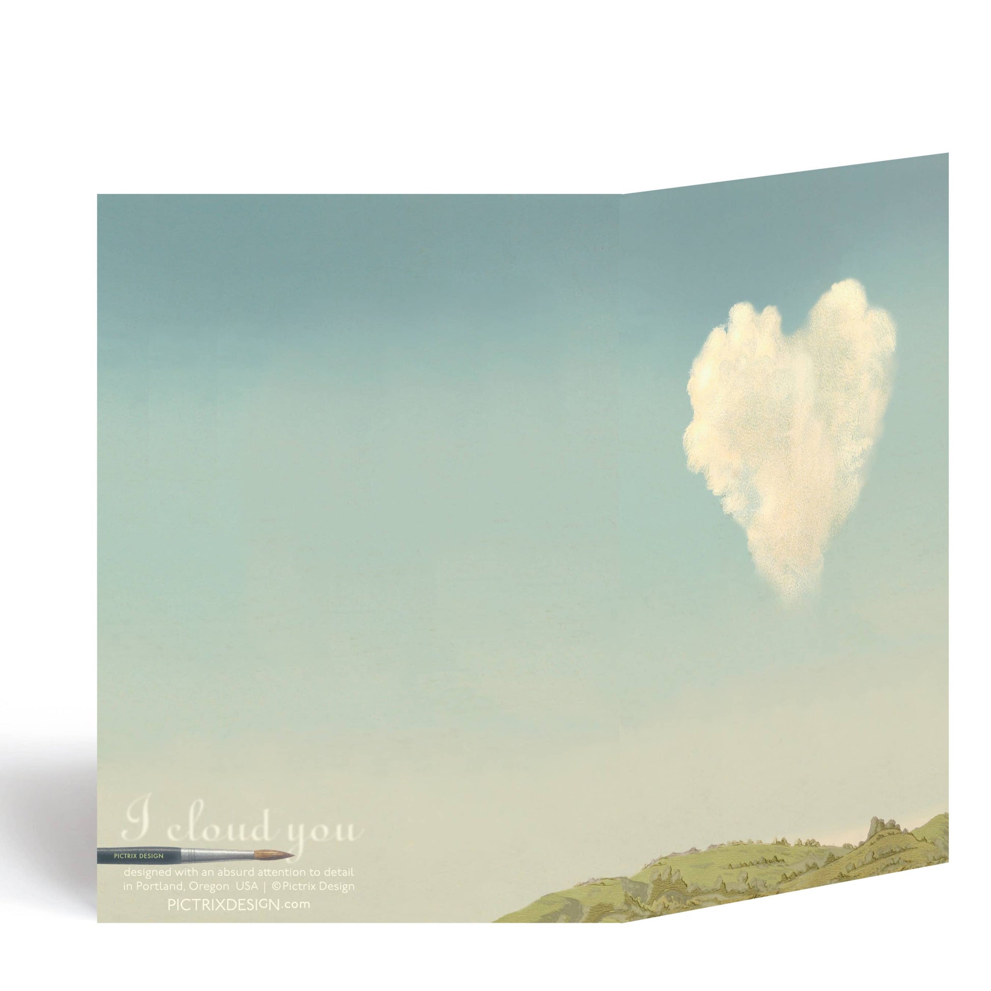 “I cloud you” A6 greeting card: Recycled white envelopes - PMA Store at the Portland Museum of Art, Maine