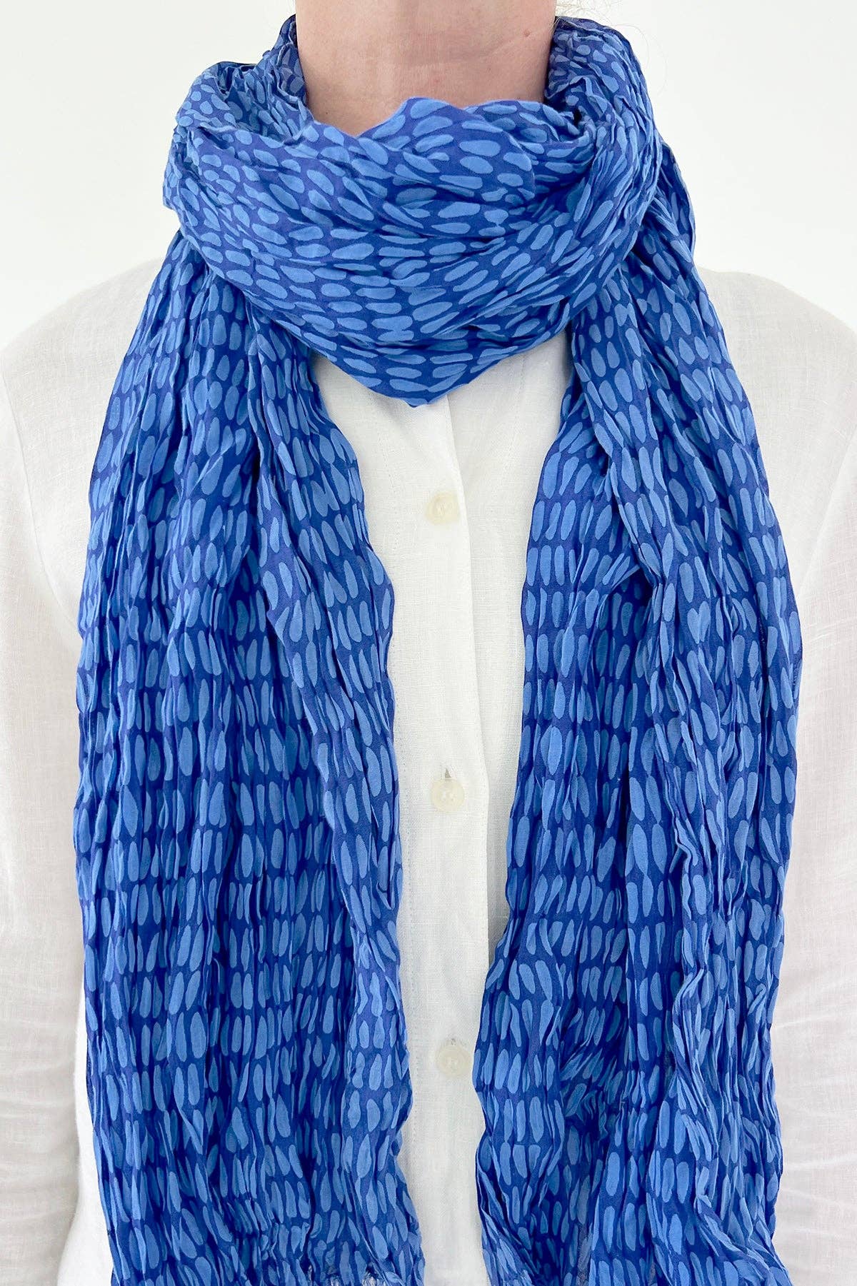 See Design - Cotton Scarf: Story Aqua/Citron