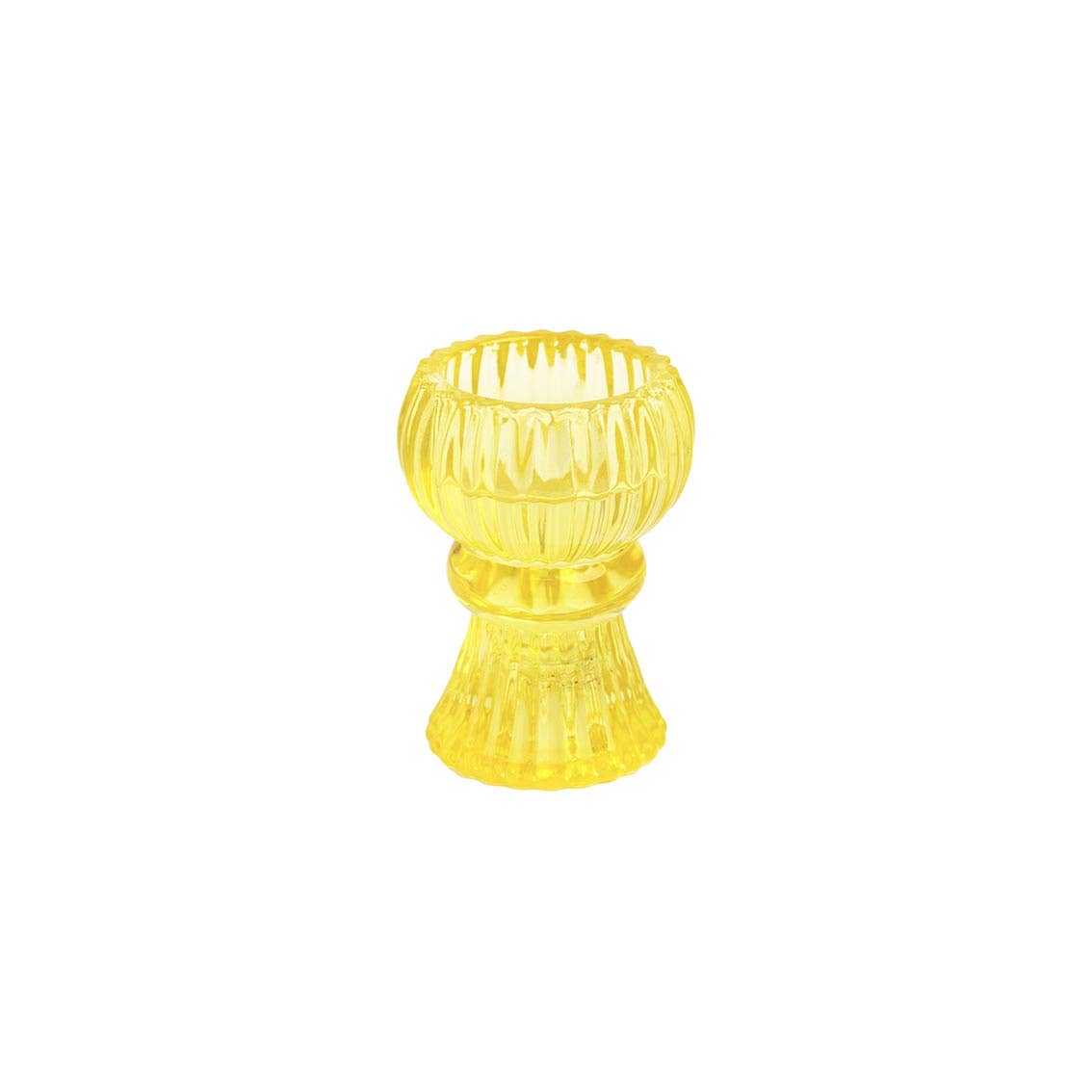 Talking Tables USA - Home, Birthday, Games & Seasonal Decor - Yellow Glass Candle Holder - Small | Summer Gifts |
