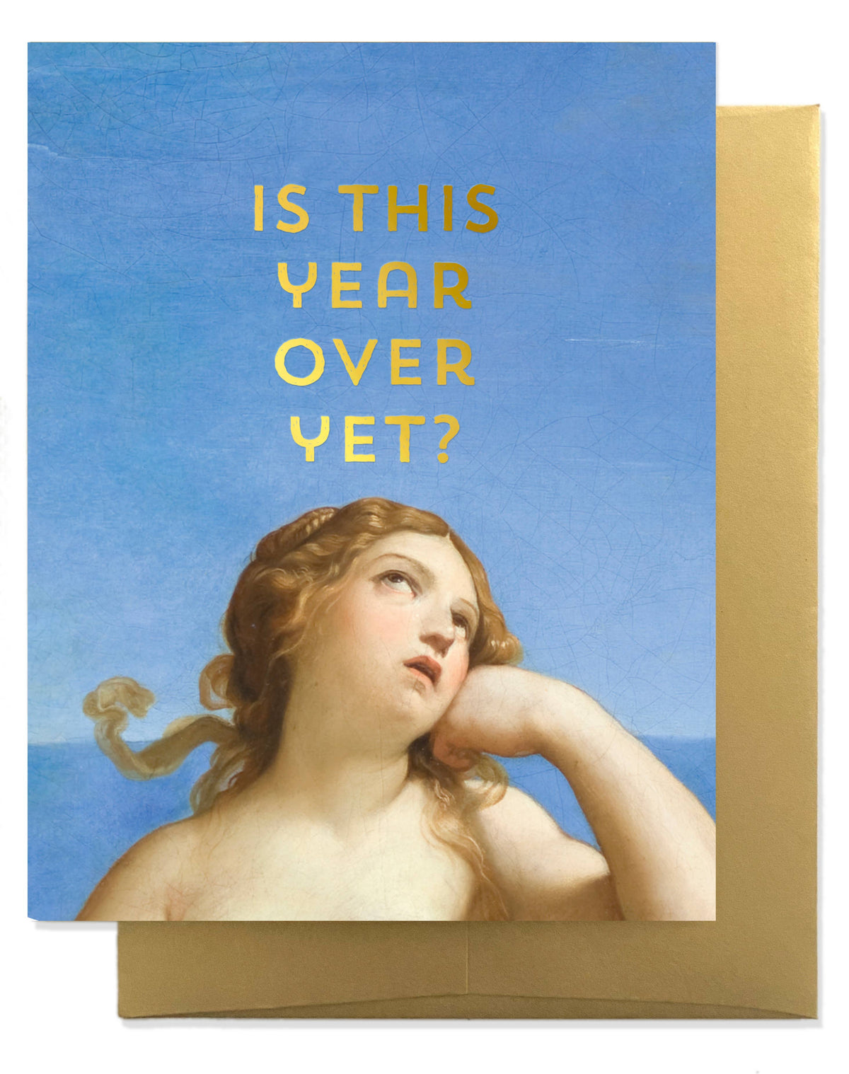 Billet Doux Cards - YEAR OVER YET Greeting Card - Gold Foil