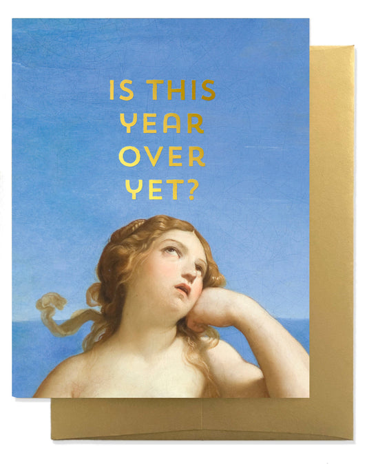 Billet Doux Cards - YEAR OVER YET Greeting Card - Gold Foil