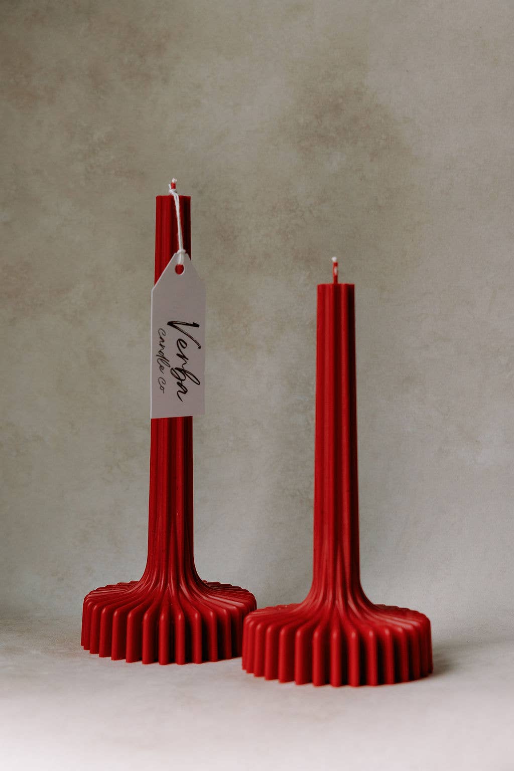 Verba Candle Co - Valentine's Red Vase taper Candle, : Red / Unscented / Small - PMA Store at the Portland Museum of Art, Maine
