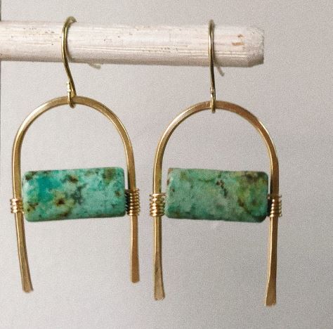 Boulder African Turquoise Earrings by Wild Sol Jewelry